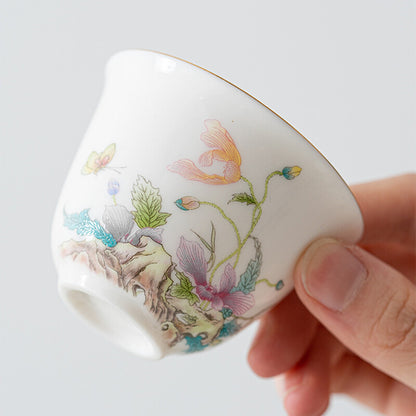 Porcelain Tea Cup Handpainted Master Cup For Lady 75ml Kungfu Cup Beautiful Cup