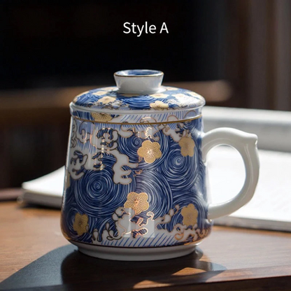 Ceramic Tea Mug Novelty Porcelain Tea Cup with Infuser