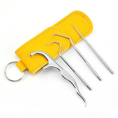 Metal Toothpick Floss With Storage Bag Stainless Steel Teeth Cleaning Oral Care*
