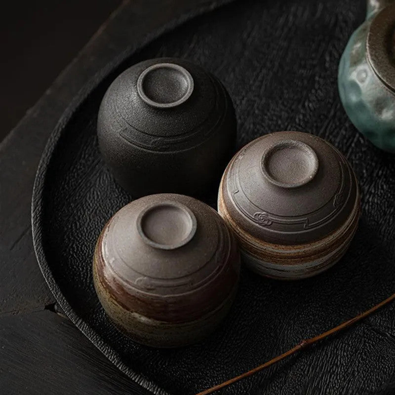 1 Pc Handmade Ceramic Pottery Teacup Tea Bowl Cup Cup Chinese Teaware 70ml