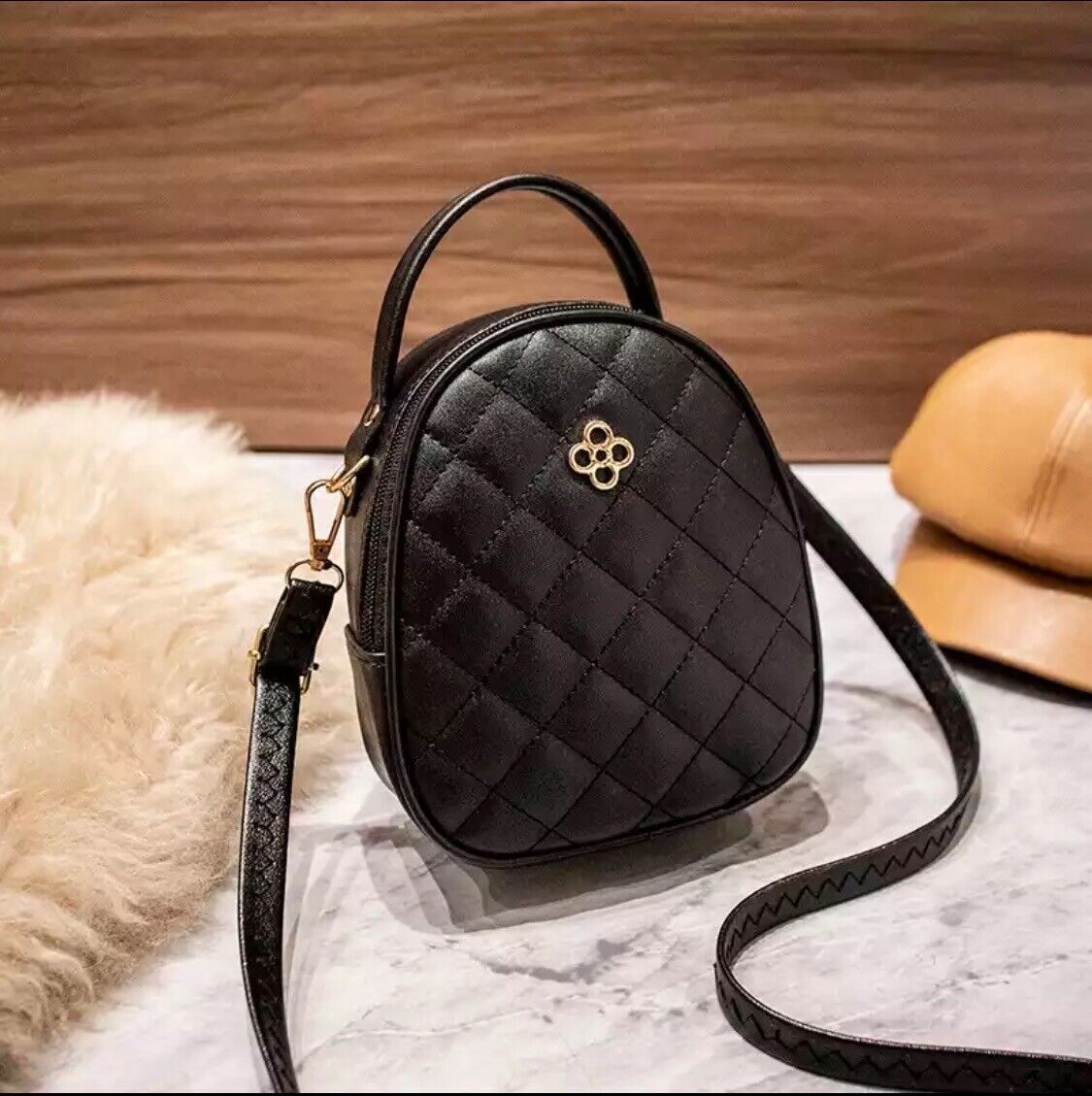 Women Shell Handbag Shoulder Crossbody Bag PU Satchel Quilted Purse Tote Gift