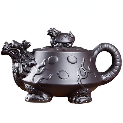 450ml Chinese Yixing Purple Clay Turtle Dragon Teapot Kung Fu Tea Set Kettle