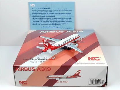 NG Models China for United Airlines for Airbus A319 B-4091 1:400 Aircraft Model