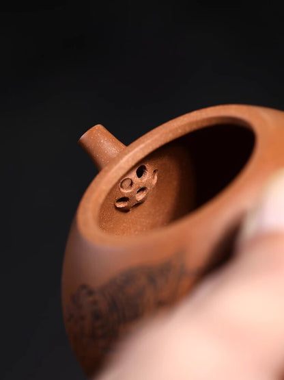130cc chinese Yixing Handmade Zisha teapot JiangPo clay QinQuan Hu Tea Pot
