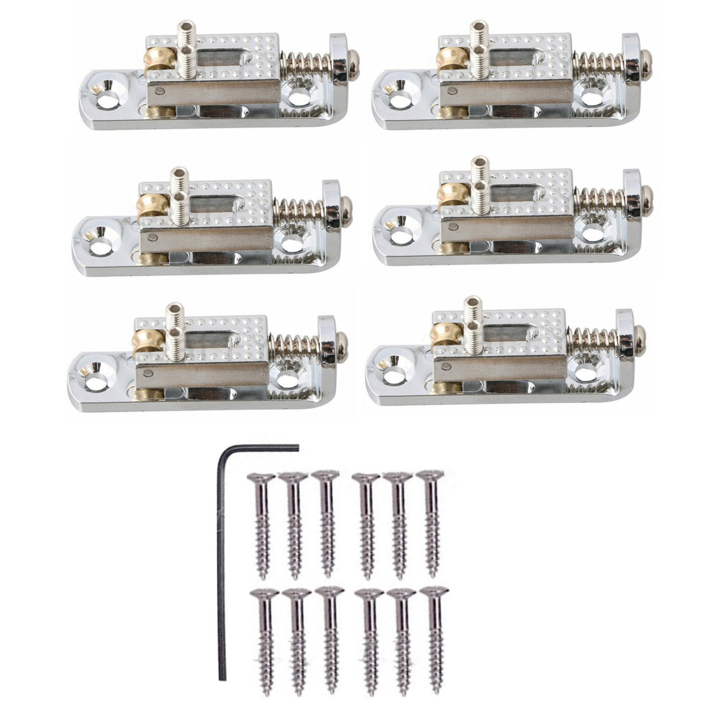 6Pack Alloy+Copper Single Roller 3-8 String Bridge For Guitar Cigar Box Banjo