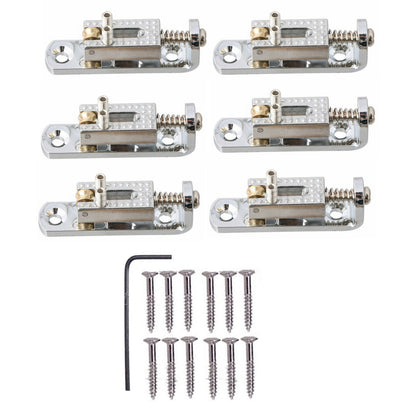 6Pack Alloy+Copper Single Roller 3-8 String Bridge For Guitar Cigar Box Banjo