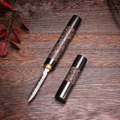 Pu'er Tea Knife Tool For Pu'er Tea Cake Handmade Dragon Relief Stainless Steel