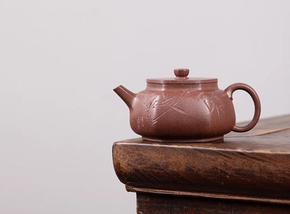 110cc chinese Yixing Handmade Zisha Purple clay Teapot PingGaiLiuFang Hu Tea Pot