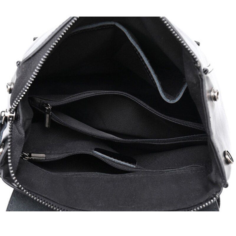 Cowhide Backpack School Daypack Genuine Leather Crossbody Shoulder Bag Traveling