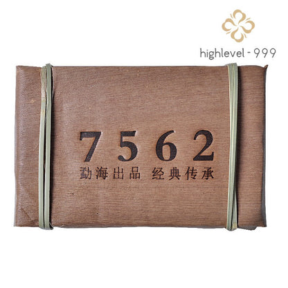 250g Authentic Yunnan Menghai Classic 7562 Mellow Aroma Pu'er Tea Ripe Tea Brick