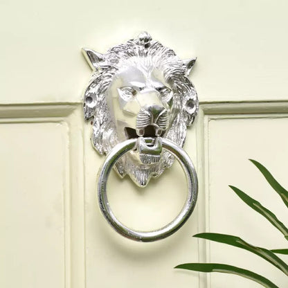 Antique Look Brass Silver Lion Door Knocker Door Bell Home Decor