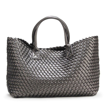 Woven Handbag Women Fashion Tide Weave Hand Shoulder Purse Shopping Basket Bag