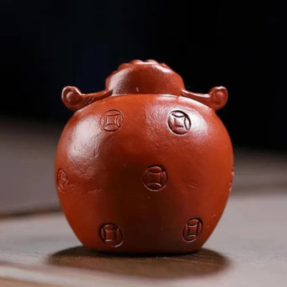 Purple Clay Tea Pet God of Wealth Figure Decor 4.5cm Tea Table Ornaments Tea Set