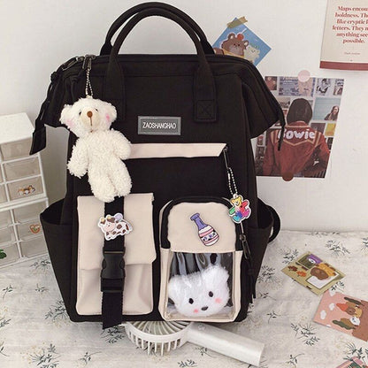Purple Backpack Waterproof Fancy High School Bag Cute Travel Rucksack 26*18*38CM