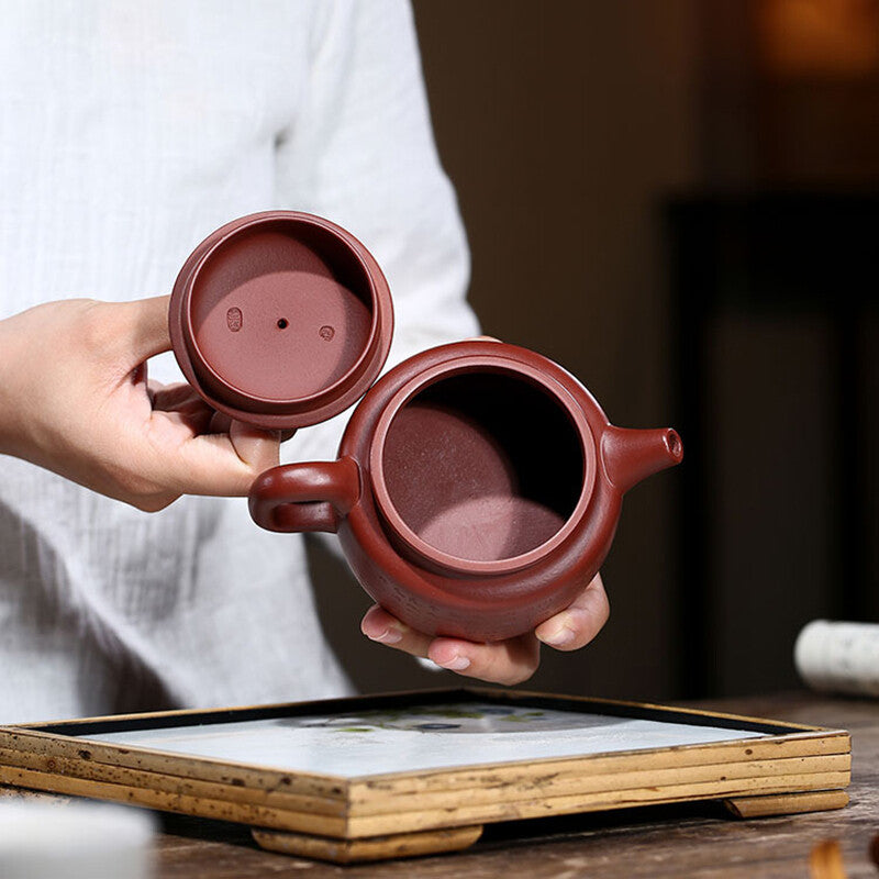 Real Yixing Zisha Dahongpao Clay Handmade Words 心经 Master Tea Pot Dezhong Pot