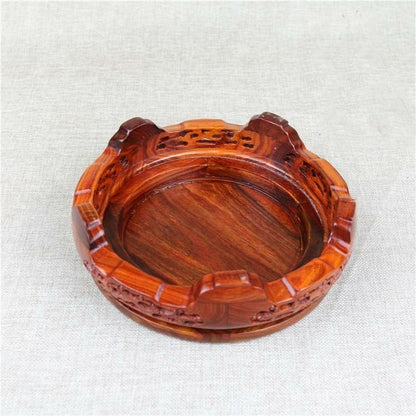 8.5" Rosewood Pedestal Solid Wood Round Base Display Stand for Vase Statue Gift