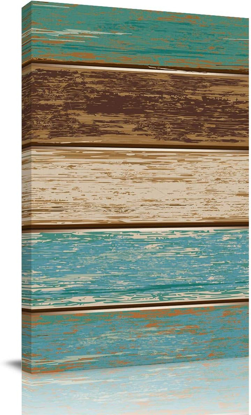 Rustic Canvas Wall Art Retro Barn Wooden Framed Home Office Decoration Gift
