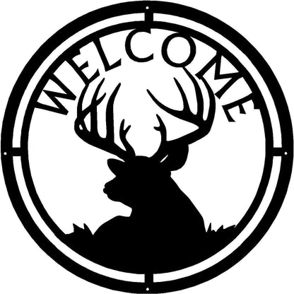 New Deer Buck Head /Deer Family /Bear and Cub /Elk Head Welcome Sign-12.5" Round