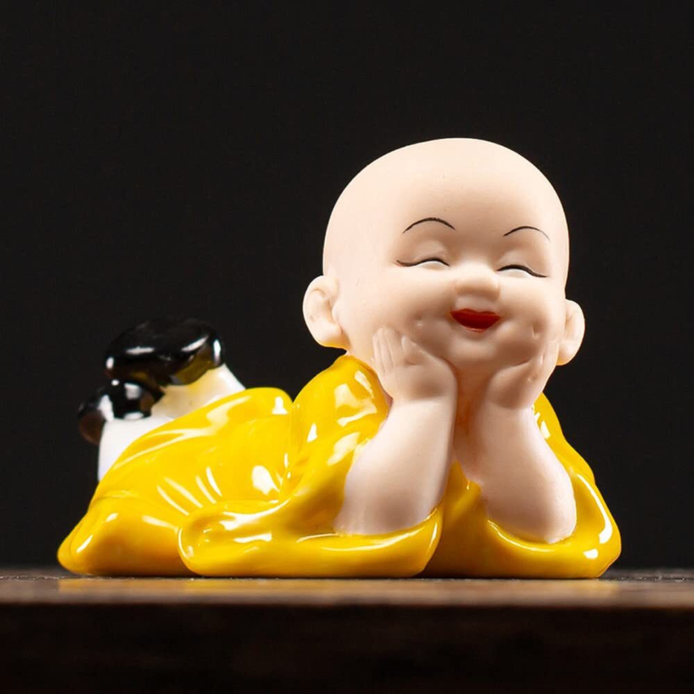 6.4cm Creative Ceramic Tea Pet Ornaments Zen Monk Tea Table Tea Decor