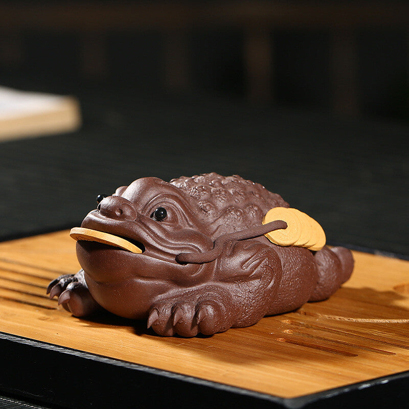 Purple Sand Handicraft Golden Toad Tea Pet Kung Fu Tea Set Tea Play Sculpture