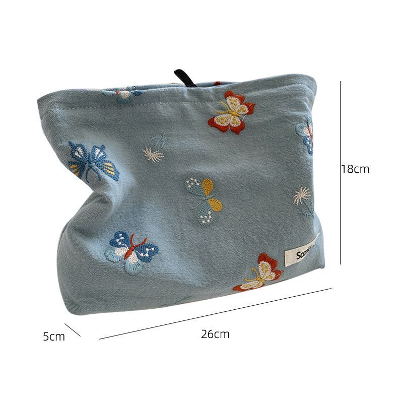 1PC Butterfly Embroidered Cosmetic Bag Travel Cosmetic Pouch Make Up Storage Bag