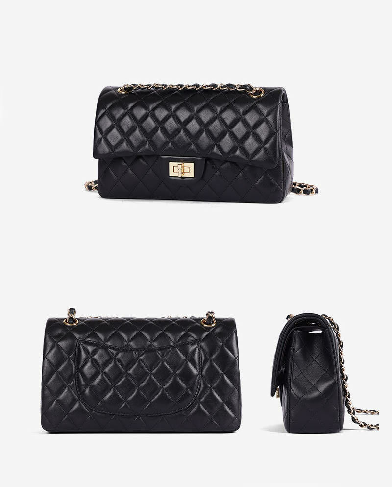 Quilted Lambskin Leather Double Flap Chain Shoulder bag Small Purse Crossbody