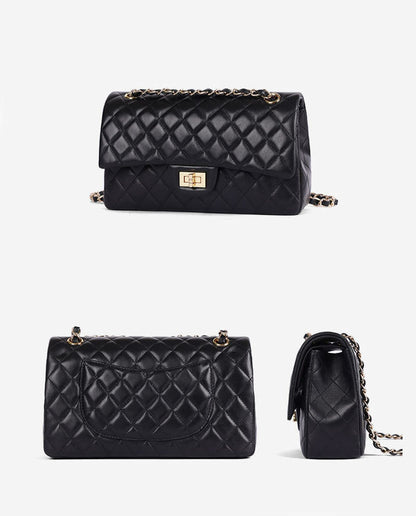 Quilted Lambskin Leather Double Flap Chain Shoulder bag Small Purse Crossbody