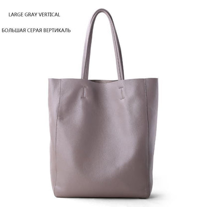 Genuine Leather Bag Big Tote Cowhide Handbag Shoulder Purse 32*11*40/28*10*34 CM