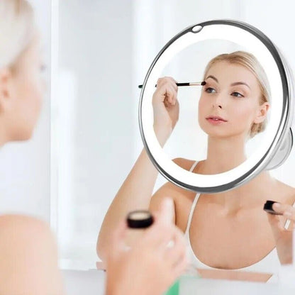 Espejo LED Flexible Para Mujer Hombre con Aumento de 10 veces Lampara Pared Baño