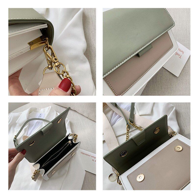 Crossbody Bag Handbag Flap Bags Simple Shoulder Purse Luxury Polyester Brown 1PC