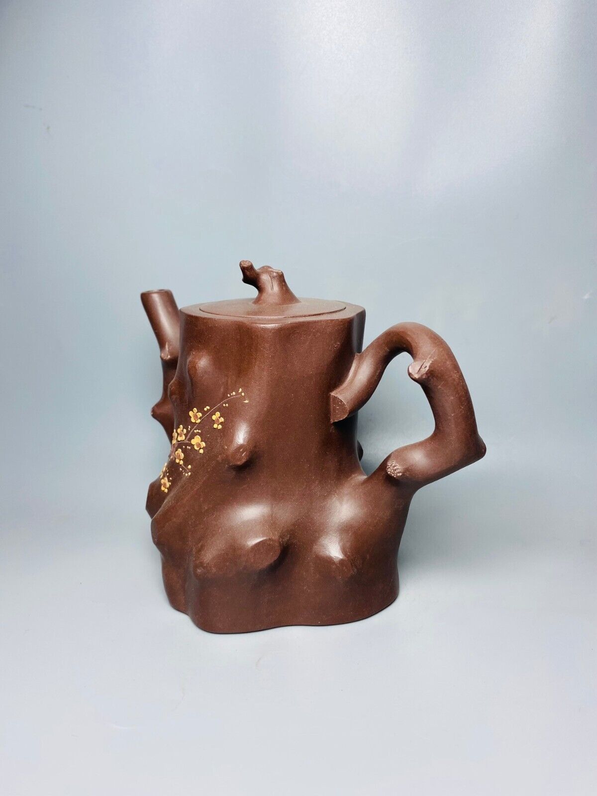 Chinese Yixing Zisha Clay Handmade Exquisite Teapot （梅桩壶 底款：汪寅仙）