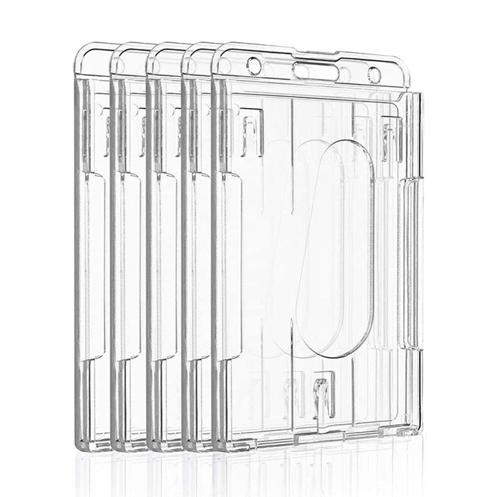 10Pcs Clear ID Card Badge Holder Hard PC Protector Vertical Slim Protect Case