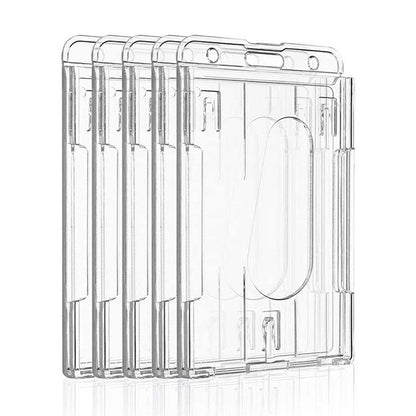 10Pcs Clear ID Card Badge Holder Hard PC Protector Vertical Slim Protect Case