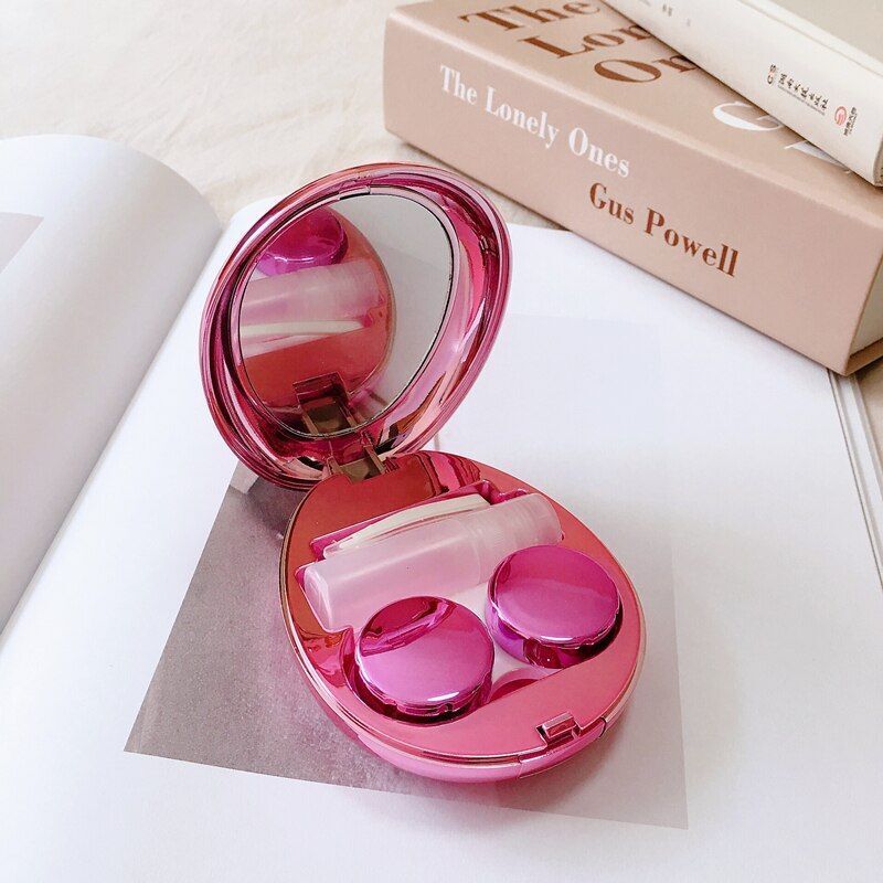 Contact Lens Case Ultra-Thin Travel Set Organizers Storage Box 9x7.4x3cm Plastic