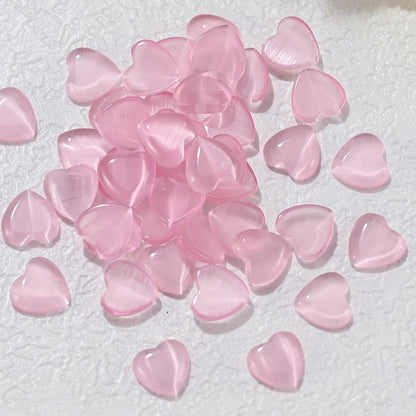 Nail Art Decals 20-100Pcs 3D Heart Charms Clear Acrylic DIY Manicure Accessories