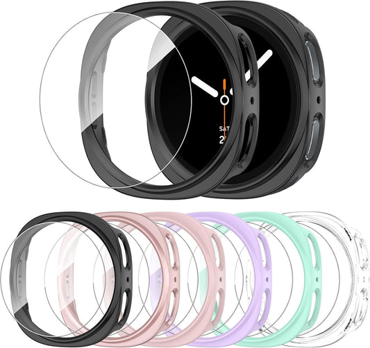 [6+6 Pack] for Samsung Galaxy Watch 8 Screen Protector Case 40Mm, Anti-Fog Tempe