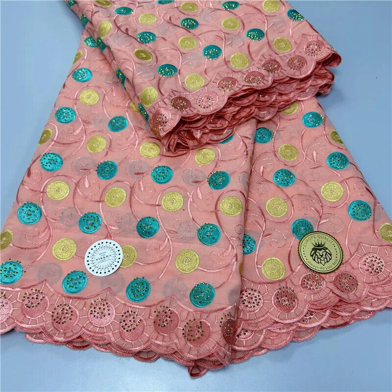 5 yard Swiss lace latest heavy beaded Embroidery 100% lace popular