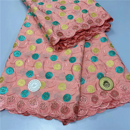 5 yard Swiss lace latest heavy beaded Embroidery 100% lace popular