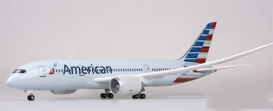 1:130 43CM American BOEING 787 Passenger Airplane Landing Gear Resin Plane Model