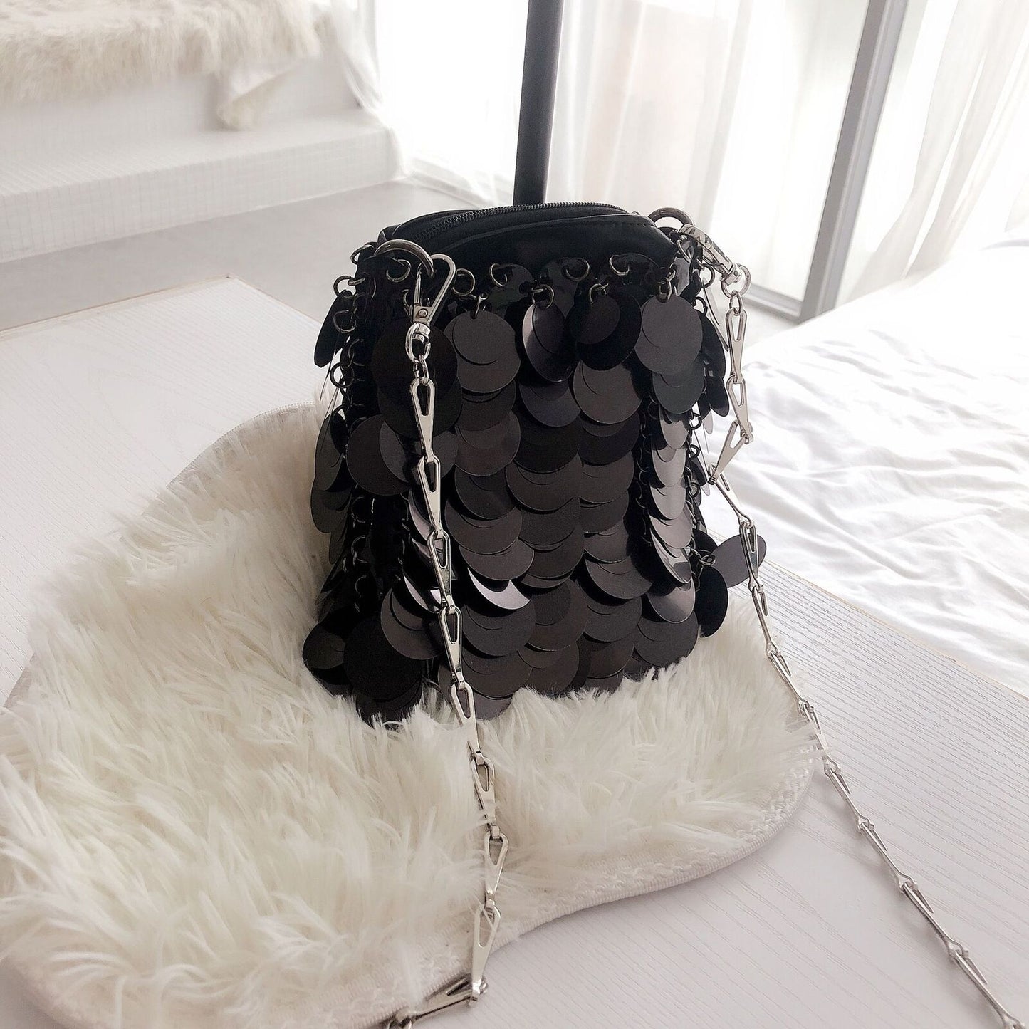 Sequins Handbag Bags Woven Totes Glitter Evening Bags Clutch Travel Shoulder Bag