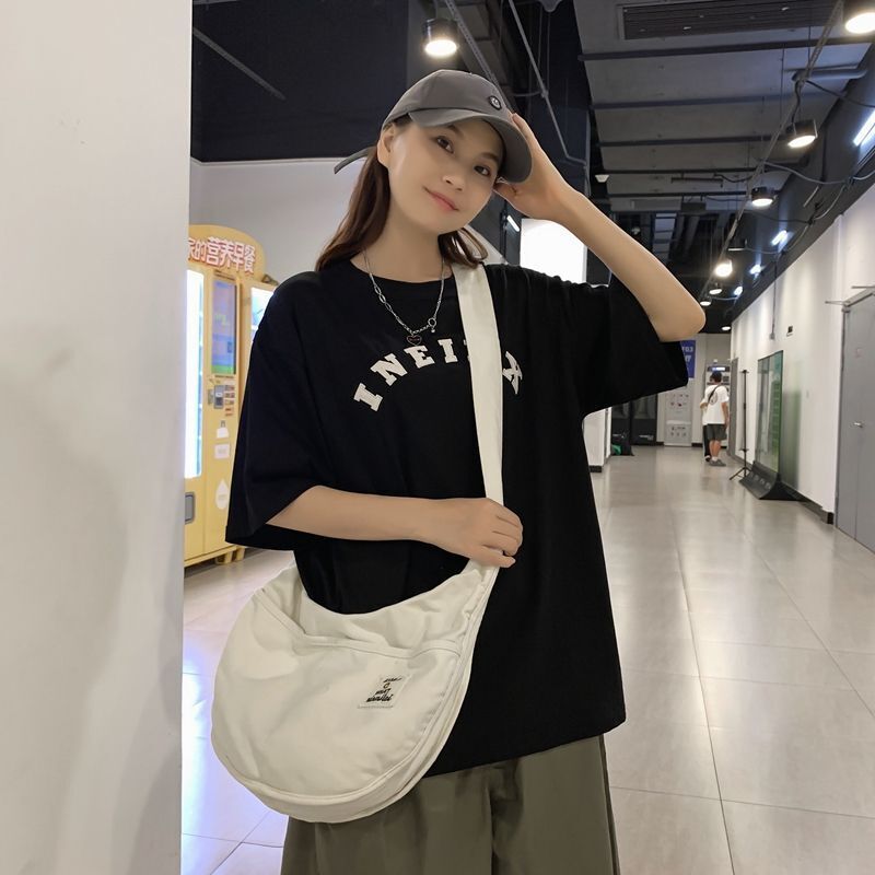 Canvas Textile Big Soft Slouchy Shoulder Bag Grunge Fabric Crossbody Bags Purse