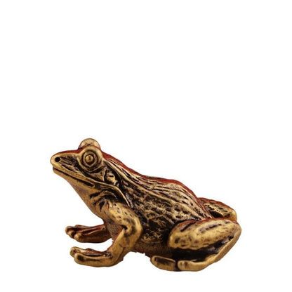 Brass Frog Tea Pet Desktop Ornament Handmade Collectible Antique Craft Figurine