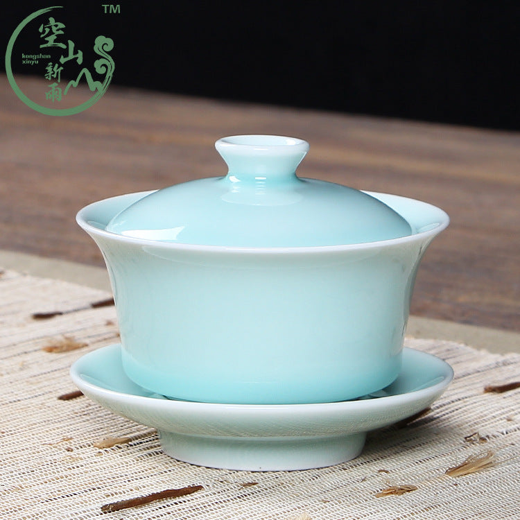 180ml Gaiwan Open Film Cover Bowl Longquan Celadon Kungfu Pot Tea Bowl Tea Cups