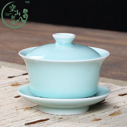 180ml Gaiwan Open Film Cover Bowl Longquan Celadon Kungfu Pot Tea Bowl Tea Cups