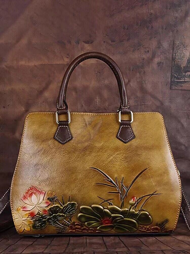 High quality Leather Glam Girls Slim Expandable Leather Shoulder Tote Bag