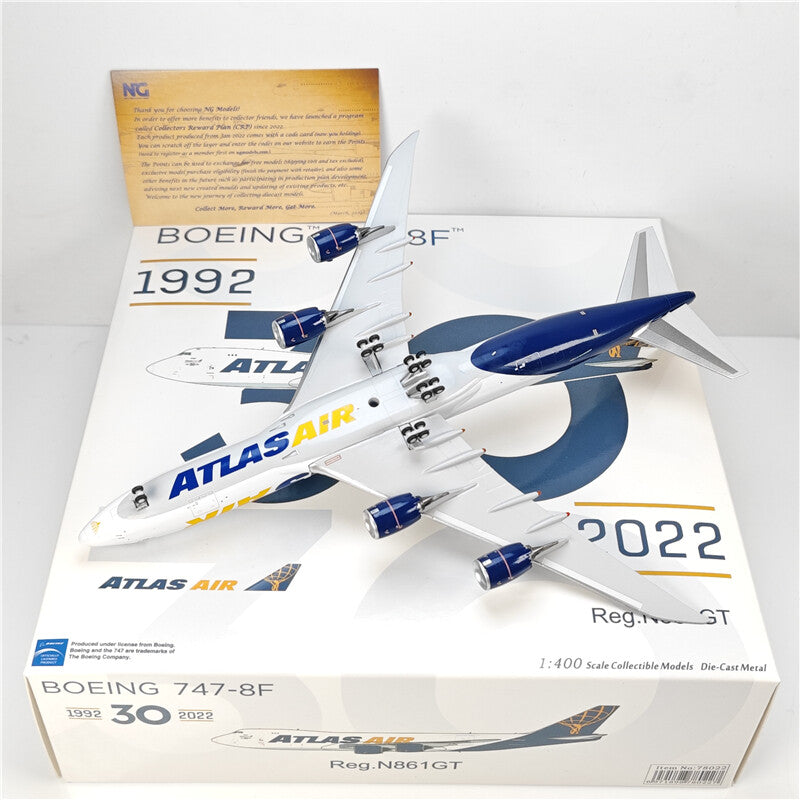 1:400 NG Model ATLAS AIR BOEING B747-8F Airplane Plane Diecast Aircraft Model