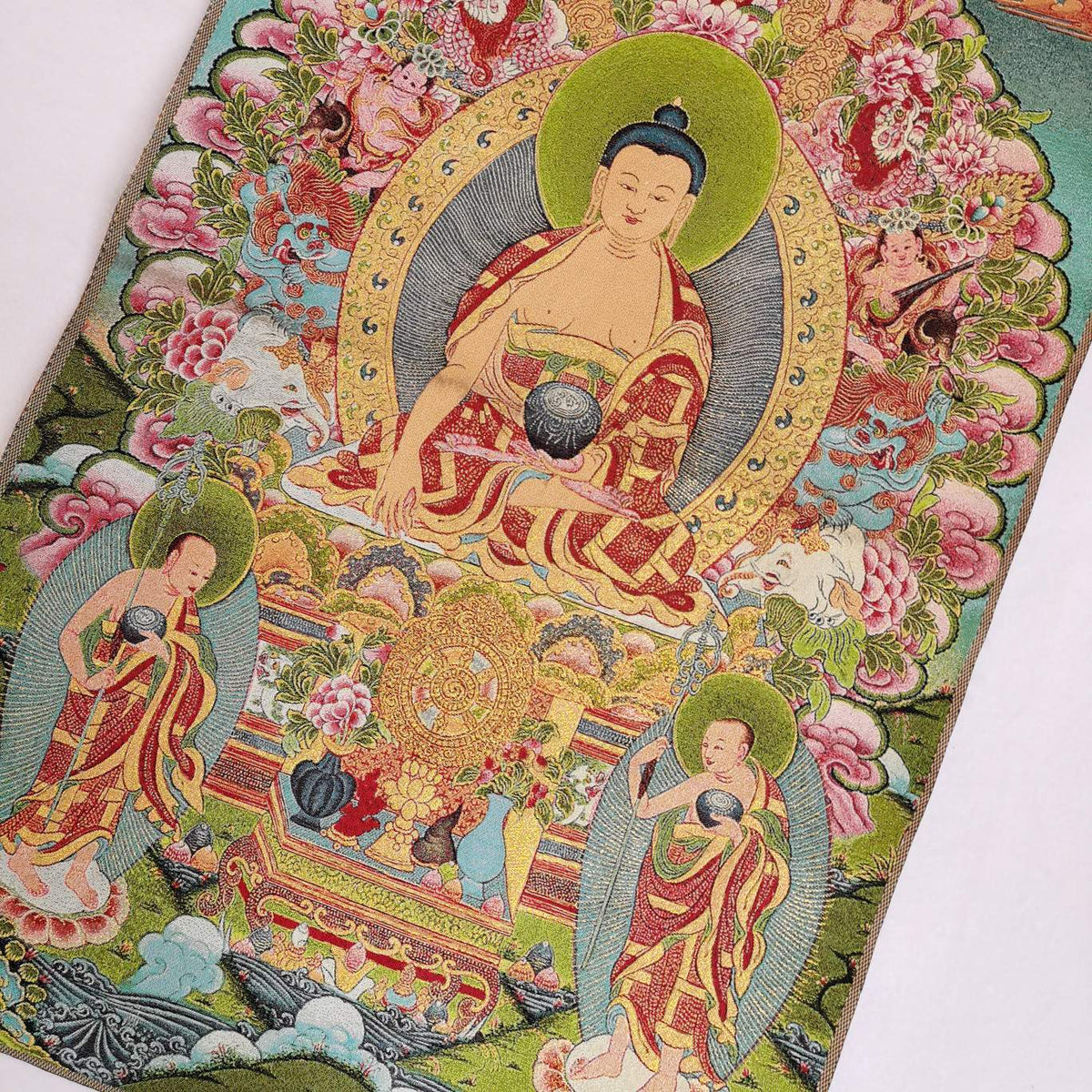 36" Tibet Tibetan Cloth Silk Buddhism Sakyamuni Buddha Tangka Thangka Mural 003