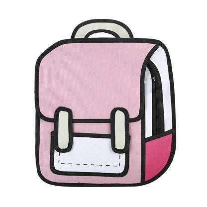 Women Backpack Cartoon School Bag Comic Bookbag Teenager Girls