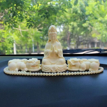 Resin Guanyin Home Office Car Buddhist Feng Shui Car Interior Decoration Sets