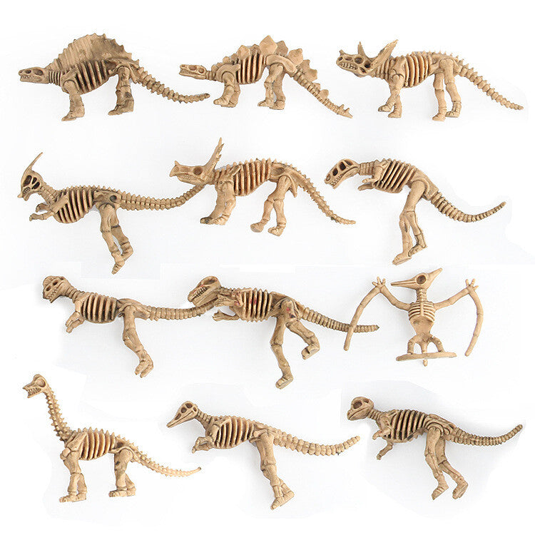 12pcs Dinosaur Toys Fossil Skeleton Simulation Model Set Mini Action Figure